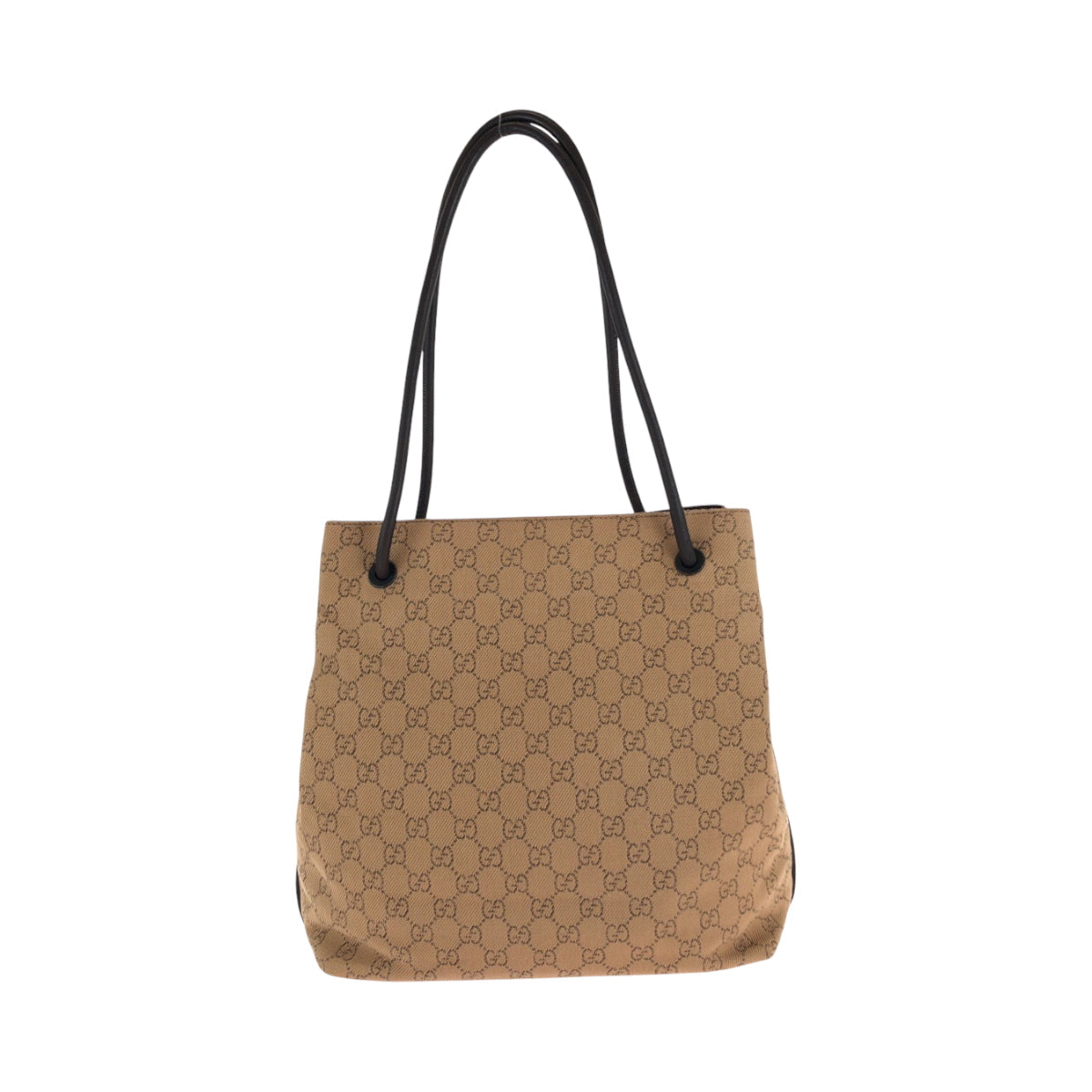 GUCCI Tote Bag 101341 canvas Brown Black Metal Tote Bag Shoulder Bag Women Used