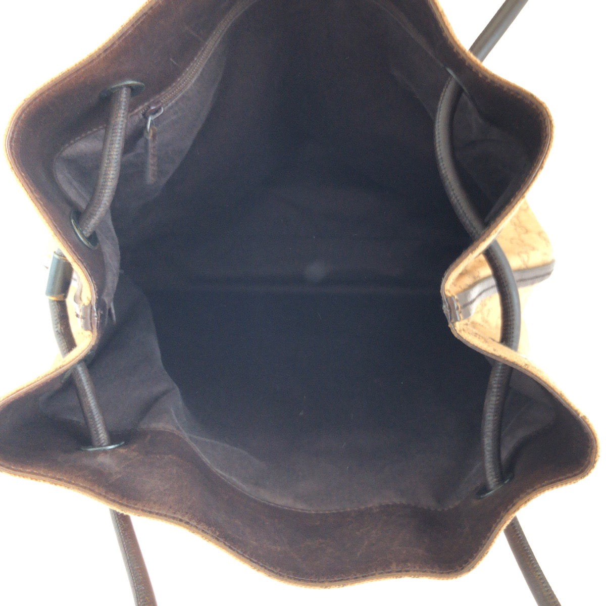 GUCCI Tote Bag 101341 canvas Brown Black Metal Tote Bag Shoulder Bag Women Used