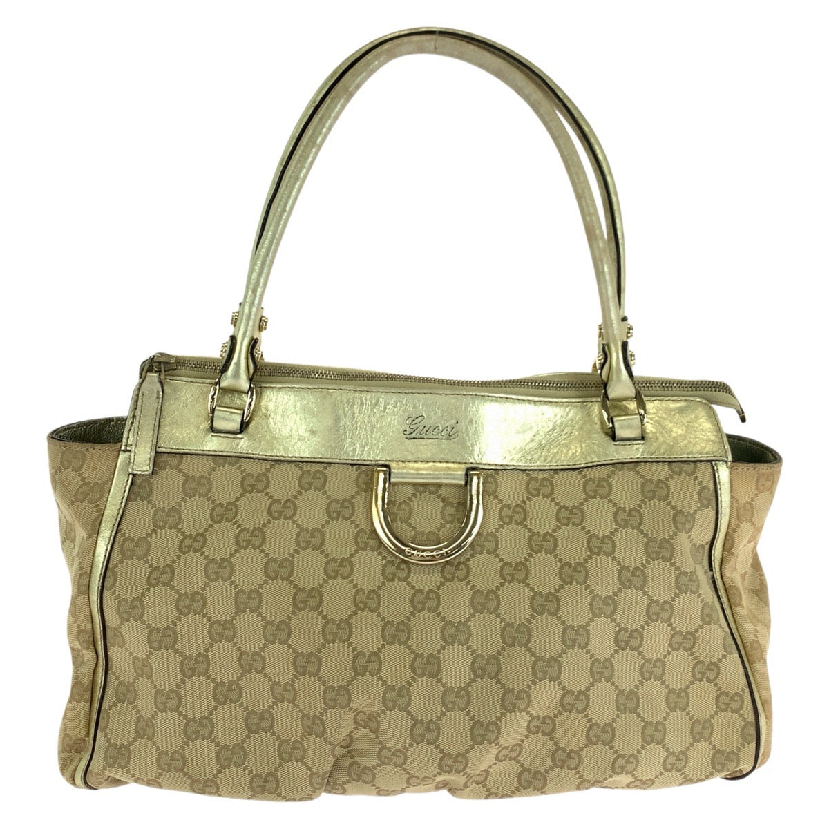 GUCCI Tote Bag 189831 GG canvas, leather Beige gold Tote Bag Shoulder Bag Abbey Women Used