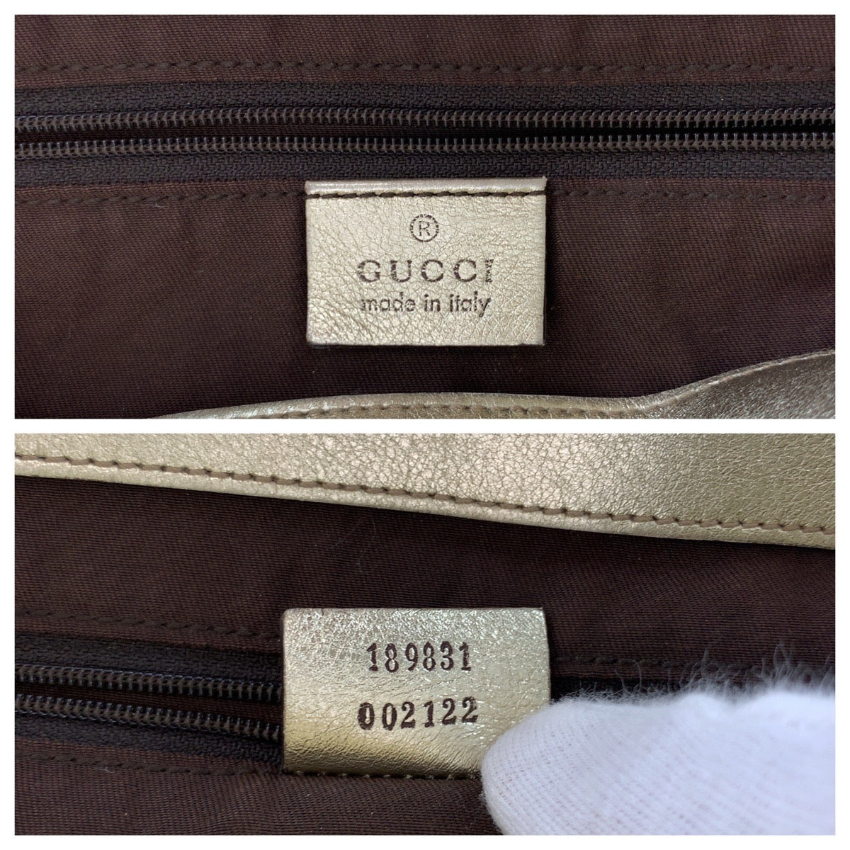 GUCCI Tote Bag 189831 GG canvas, leather Beige gold Tote Bag Shoulder Bag Abbey Women Used