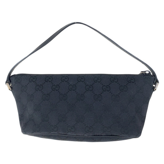 GUCCI Handbag 039 1103 GG canvas, leather Black SilverMetal Handbag accessory pouch Women Used