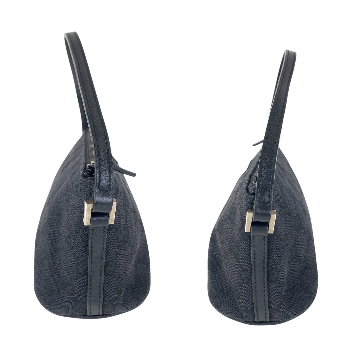 GUCCI Handbag 039 1103 GG canvas, leather Black SilverMetal Handbag accessory pouch Women Used