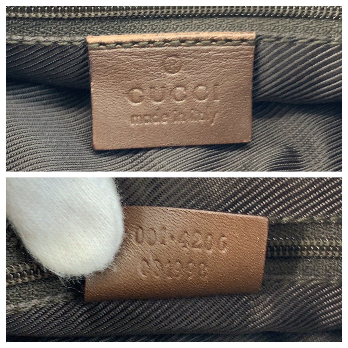 GUCCI Shoulder Bag 001 4206 GG canvas, leather Beige brown Women Used