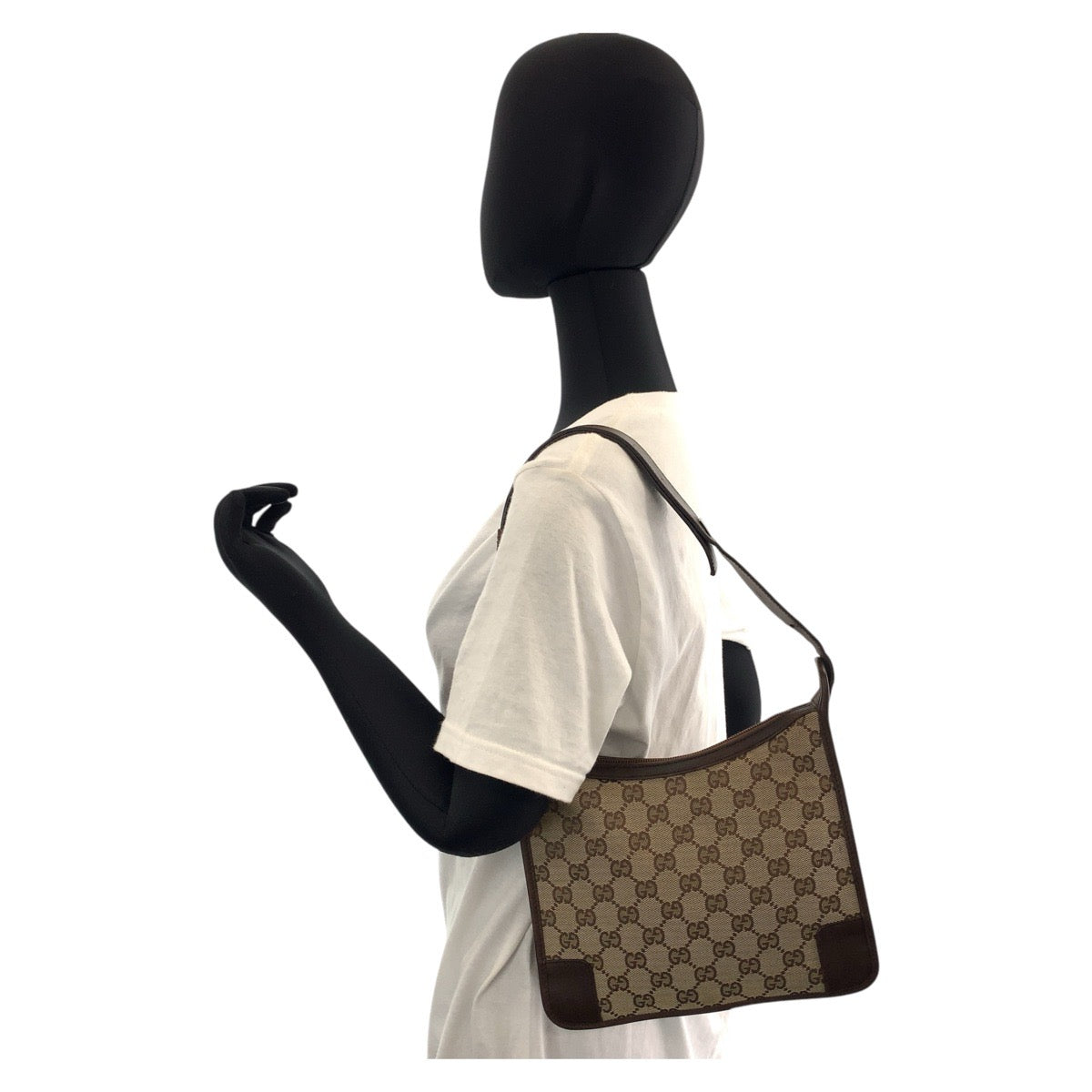 GUCCI Shoulder Bag 001 4206 GG canvas, leather Beige brown Women Used