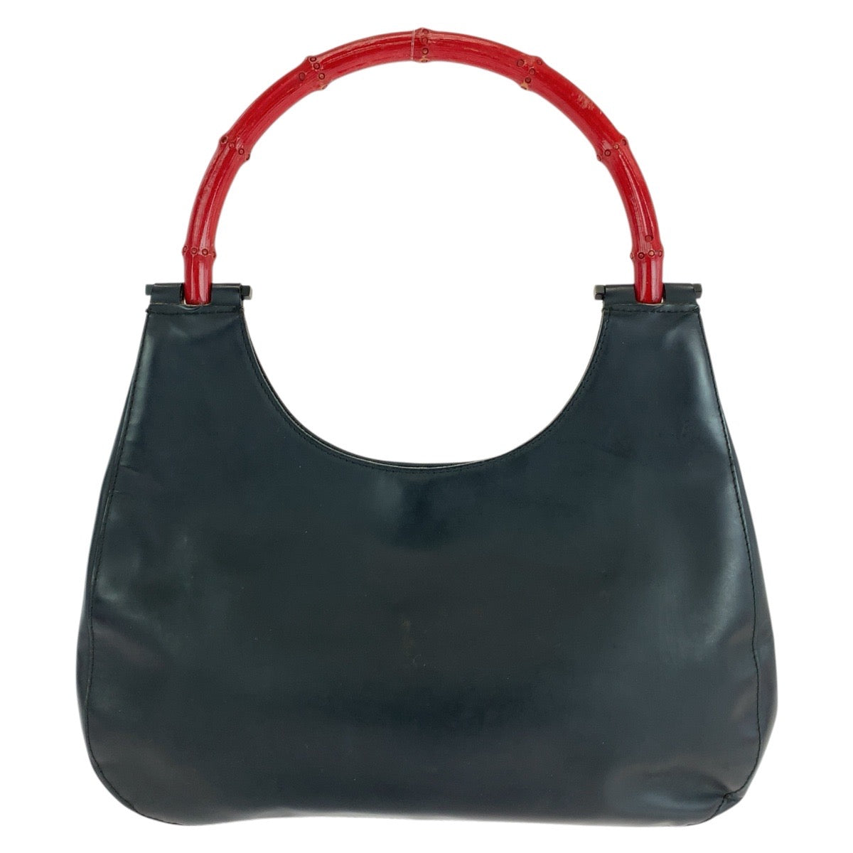 GUCCI Shoulder Bag 001 3739 leather Black Red SilverMetal Bamboo Women Used