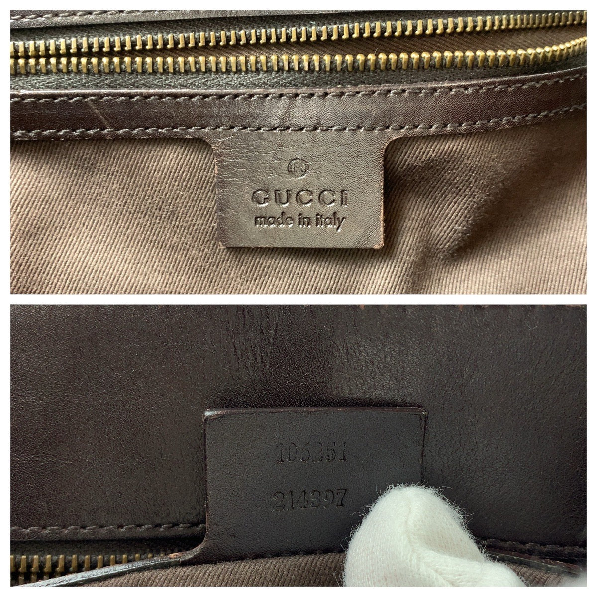 GUCCI Tote Bag 106251 GG canvas, leather Brown Gold Metal Tote Bag handbag Women Used