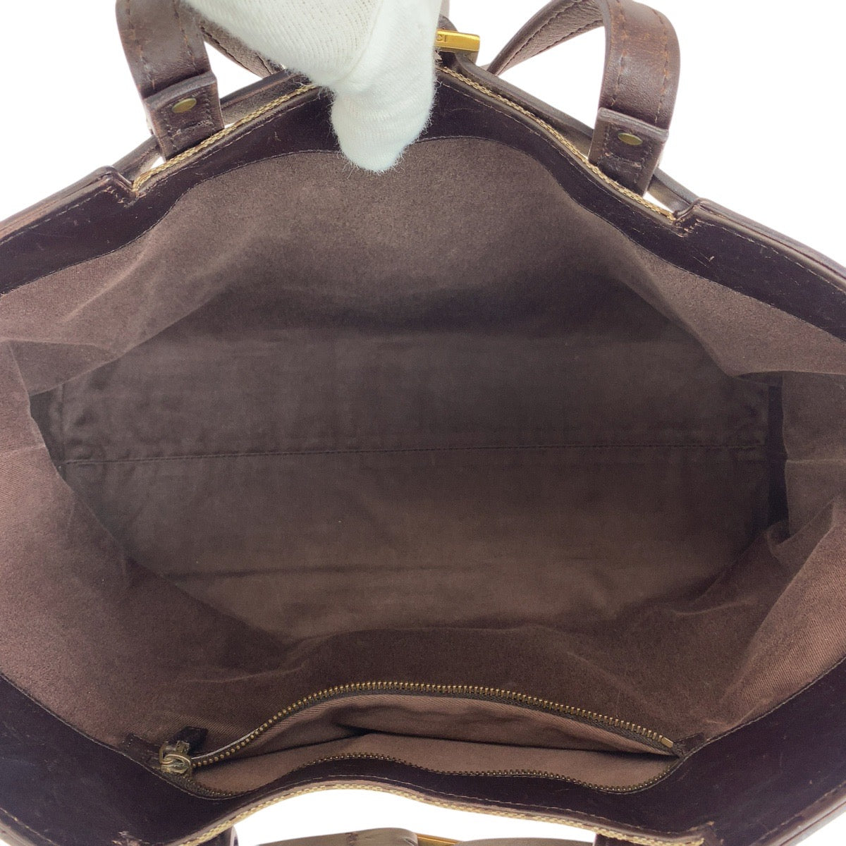 GUCCI Tote Bag 106251 GG canvas, leather Brown Gold Metal Tote Bag handbag Women Used