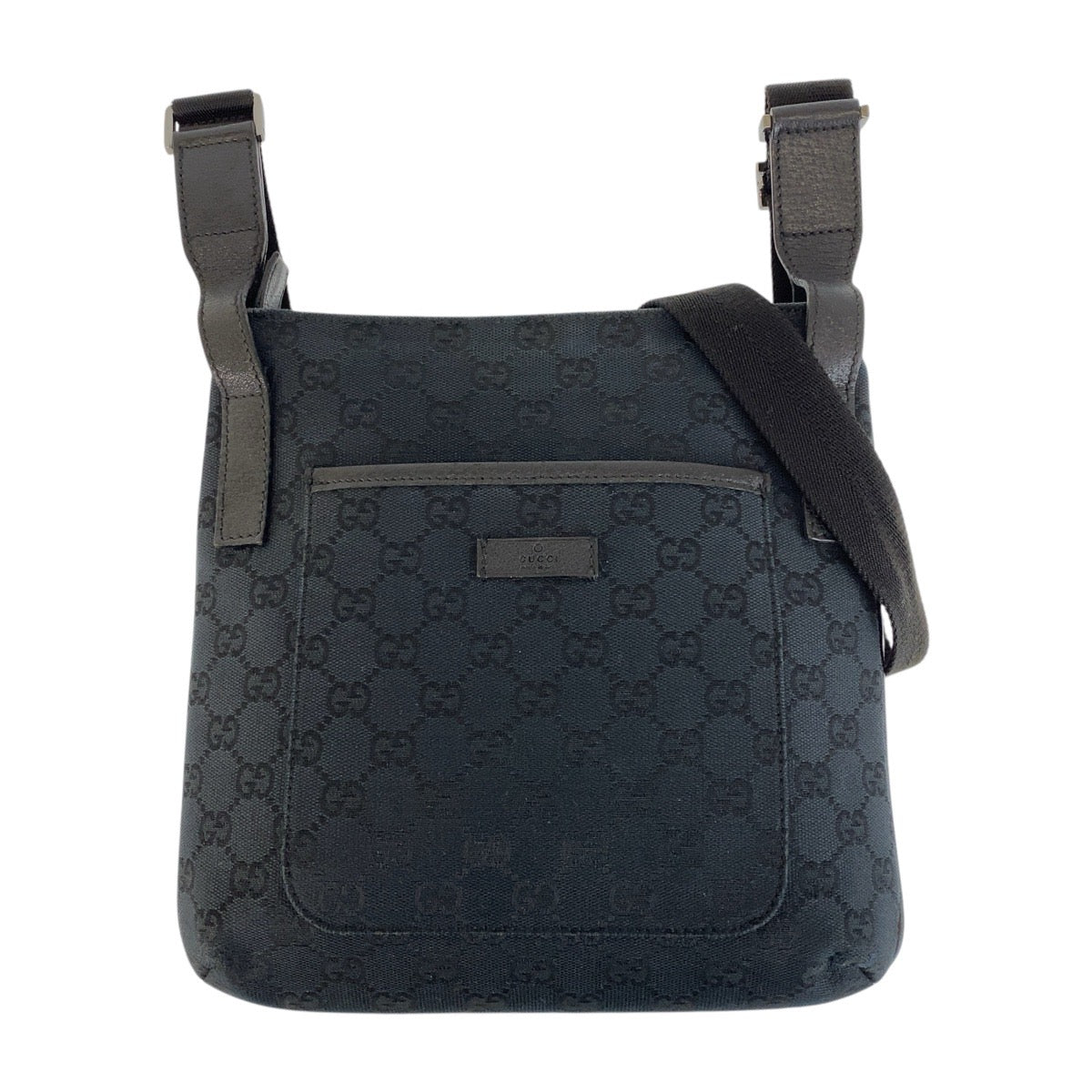 GUCCI Shoulder Bag 122793 GG canvas, leather Black black Shoulder Bag Messenger bag Women Used