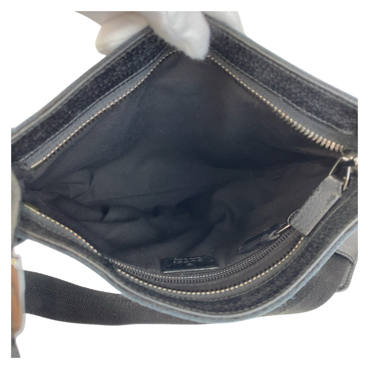 GUCCI Shoulder Bag 122793 GG canvas, leather Black black Shoulder Bag Messenger bag Women Used