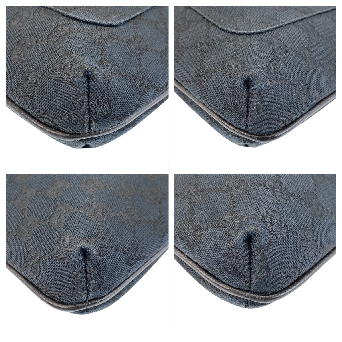 GUCCI Shoulder Bag 122793 GG canvas, leather Black black Shoulder Bag Messenger bag Women Used