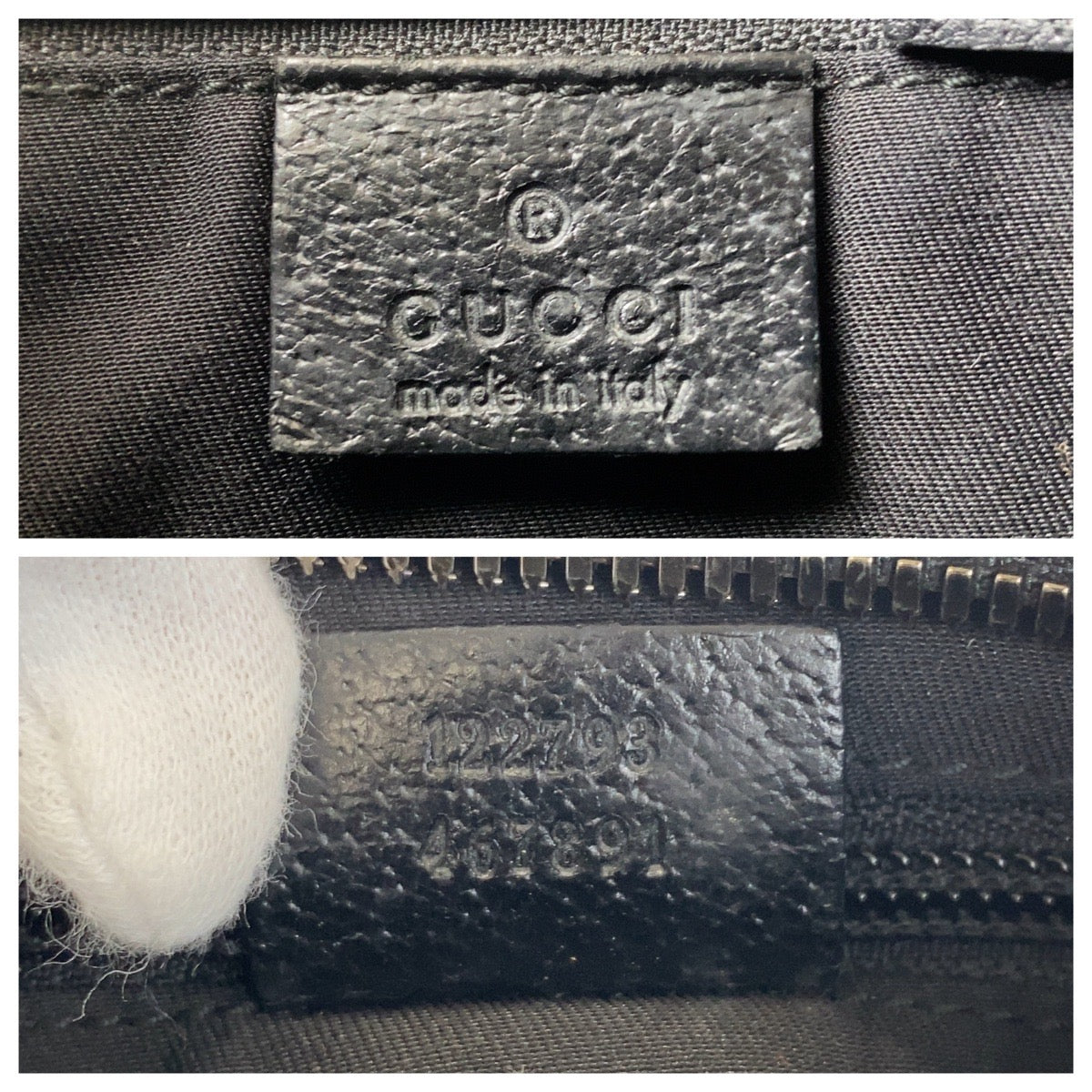 GUCCI Shoulder Bag 122793 GG canvas, leather Black black Shoulder Bag Messenger bag Women Used