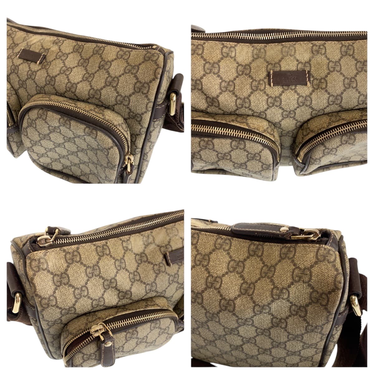 GUCCI Shoulder Bag 246861 GG Supreme Canvas Brown Beige SilverMetal Shoulder Bag Messenger bag Women Used
