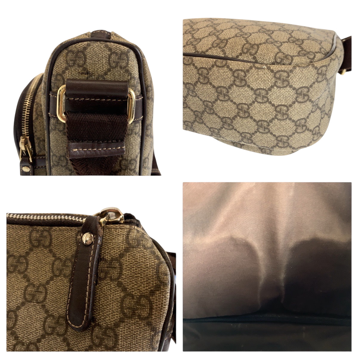 GUCCI Shoulder Bag 246861 GG Supreme Canvas Brown Beige SilverMetal Shoulder Bag Messenger bag Women Used
