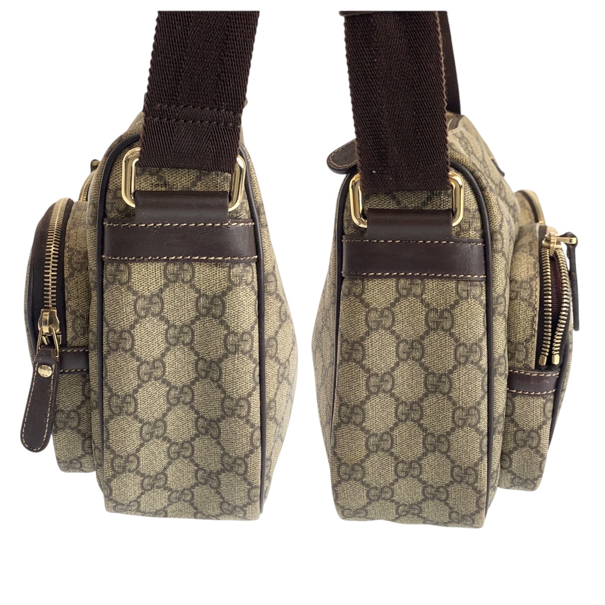 GUCCI Shoulder Bag 246861 GG Supreme Canvas Brown Beige SilverMetal Shoulder Bag Messenger bag Women Used