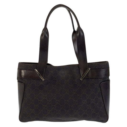 GUCCI Tote Bag 73983 GG canvas, leather Brown Tote Bag Shoulder Bag Women Used