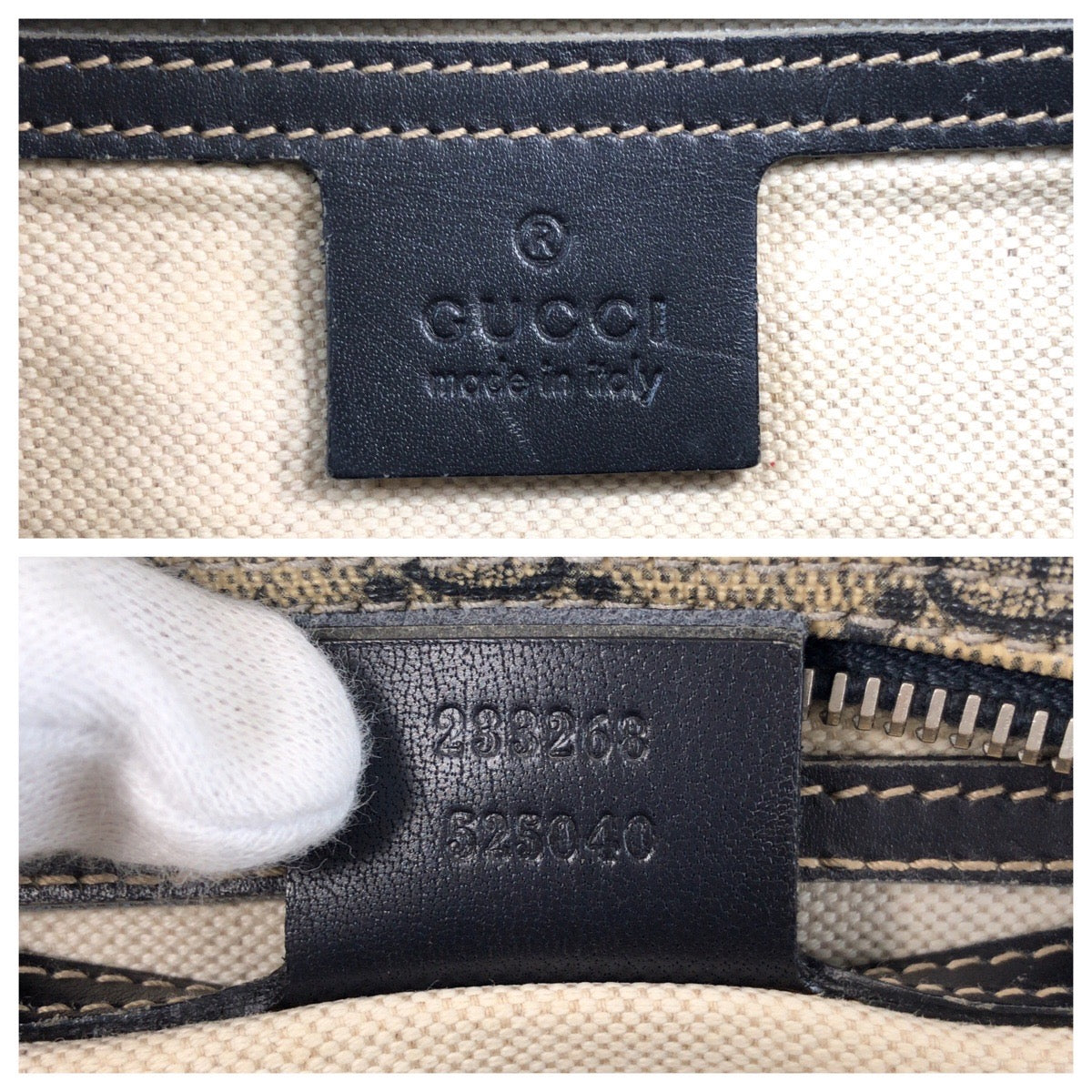 GUCCI Shoulder Bag 233268 GG Supreme canvas, leather Gray Navy SilverMetal Shoulder Bag pochette Women Used