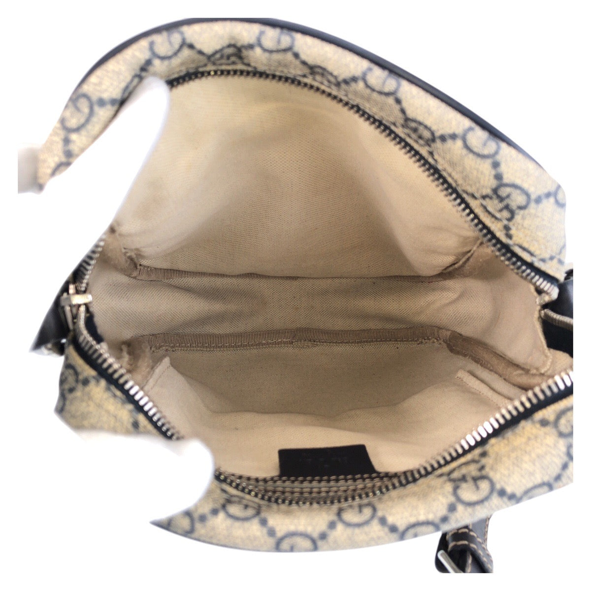 GUCCI Shoulder Bag 233268 GG Supreme canvas, leather Gray Navy SilverMetal Shoulder Bag pochette Women Used
