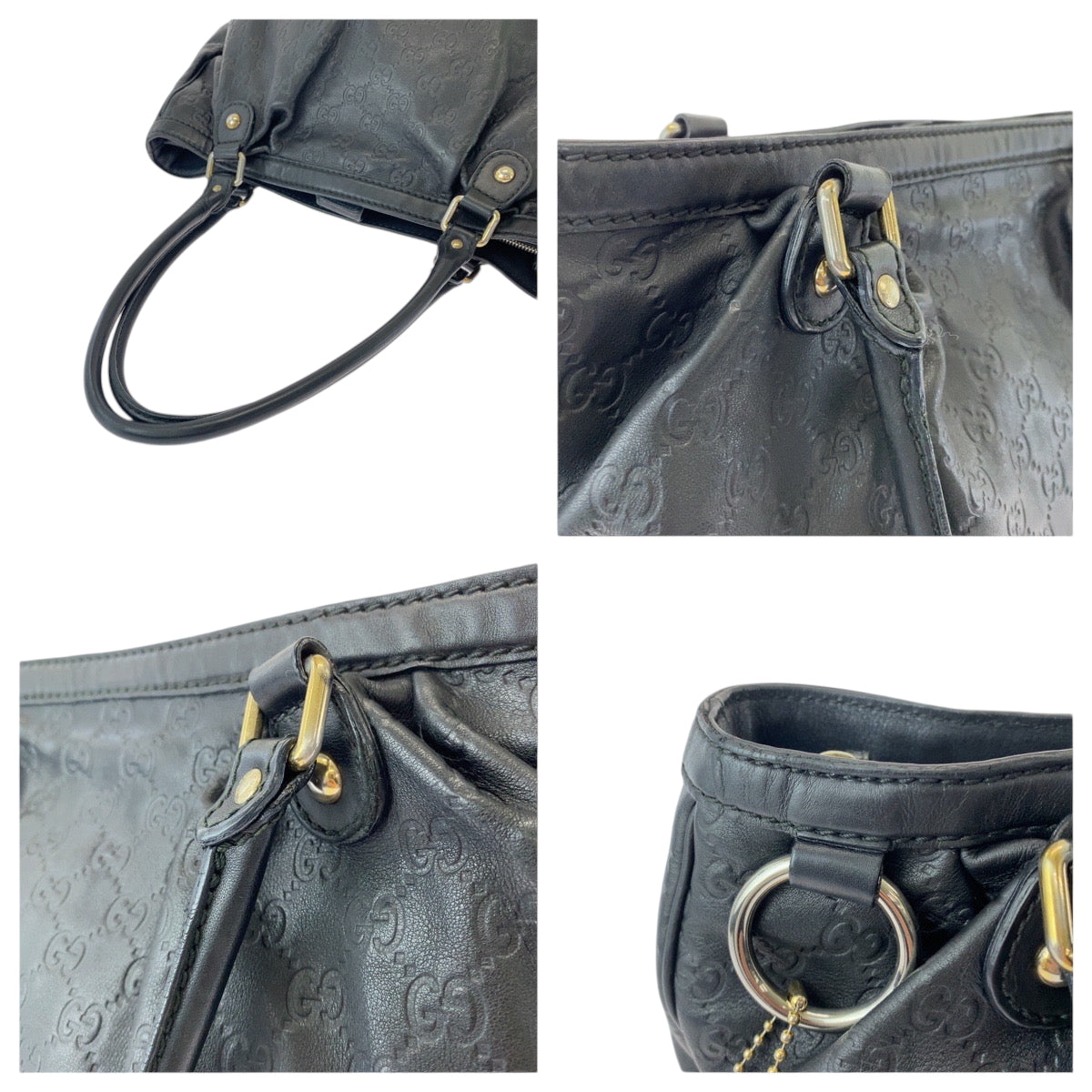 GUCCI Tote Bag 296853 leather Black GoldMetal Tote Bag Shoulder Bag Sukey Women Used