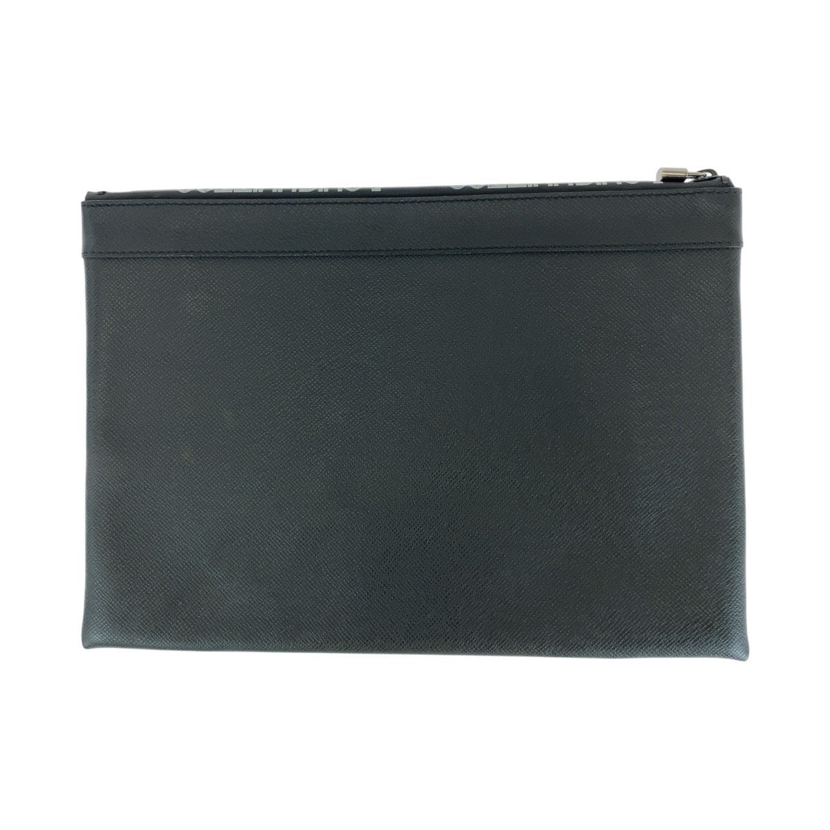 LOUIS VUITTON Clutch bag M30086 leather Black SilverMetal Clutch bag business bag Taiga Pochette Apollo mens Used