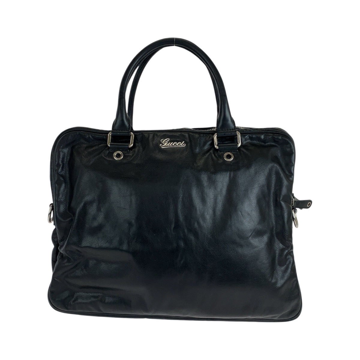 GUCCI Business bag 211113 leather Black SilverMetal Business bag handbag mens Used