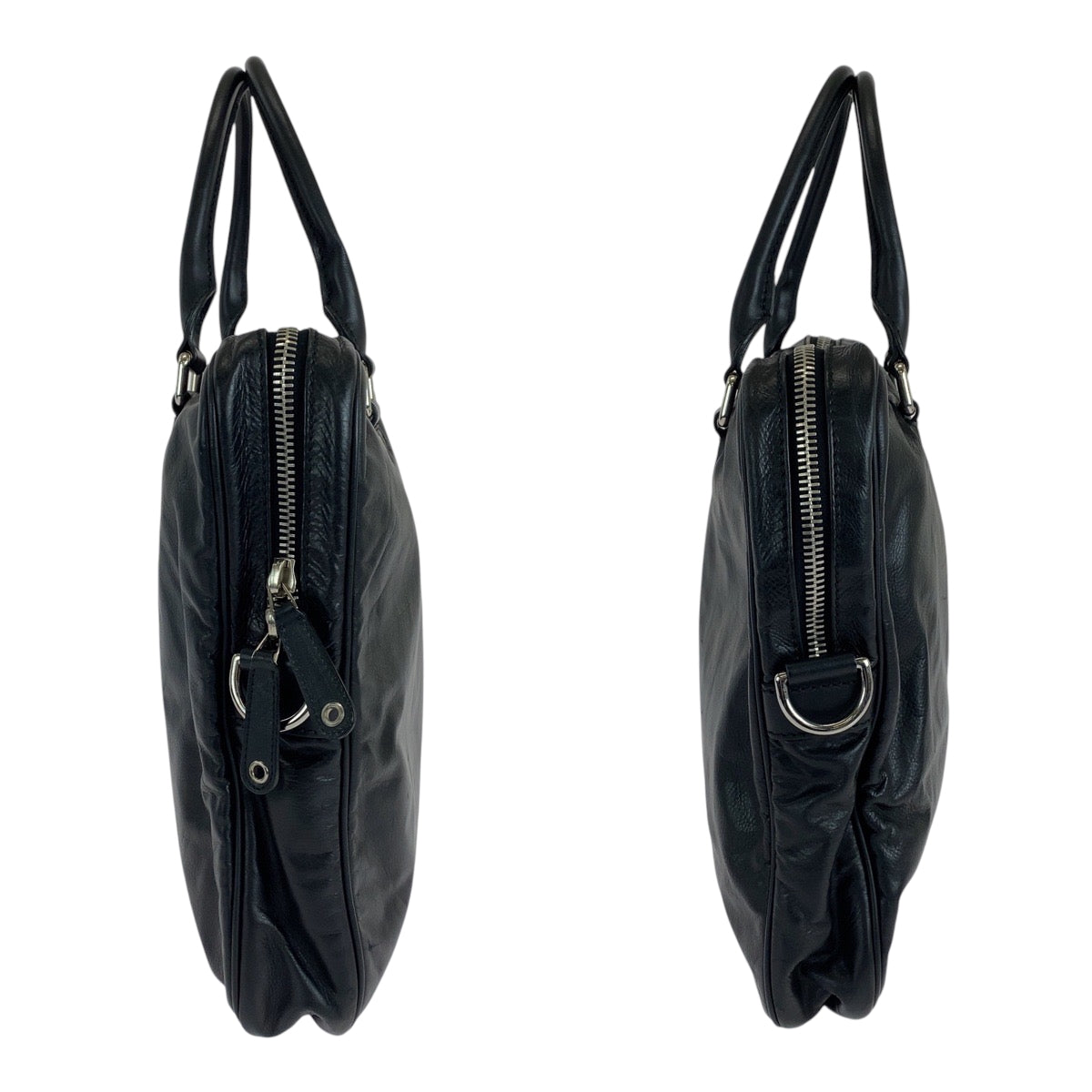 GUCCI Business bag 211113 leather Black SilverMetal Business bag handbag mens Used