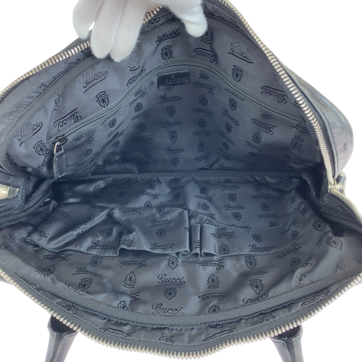 GUCCI Business bag 211113 leather Black SilverMetal Business bag handbag mens Used