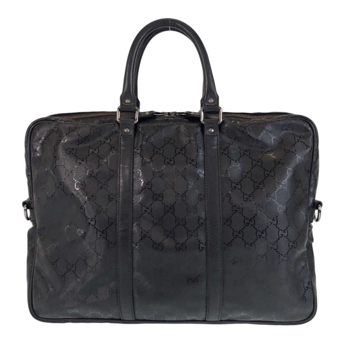 GUCCI Business bag 201480 PVC, Leather Black black Business bag briefcase GG implementation mens Used