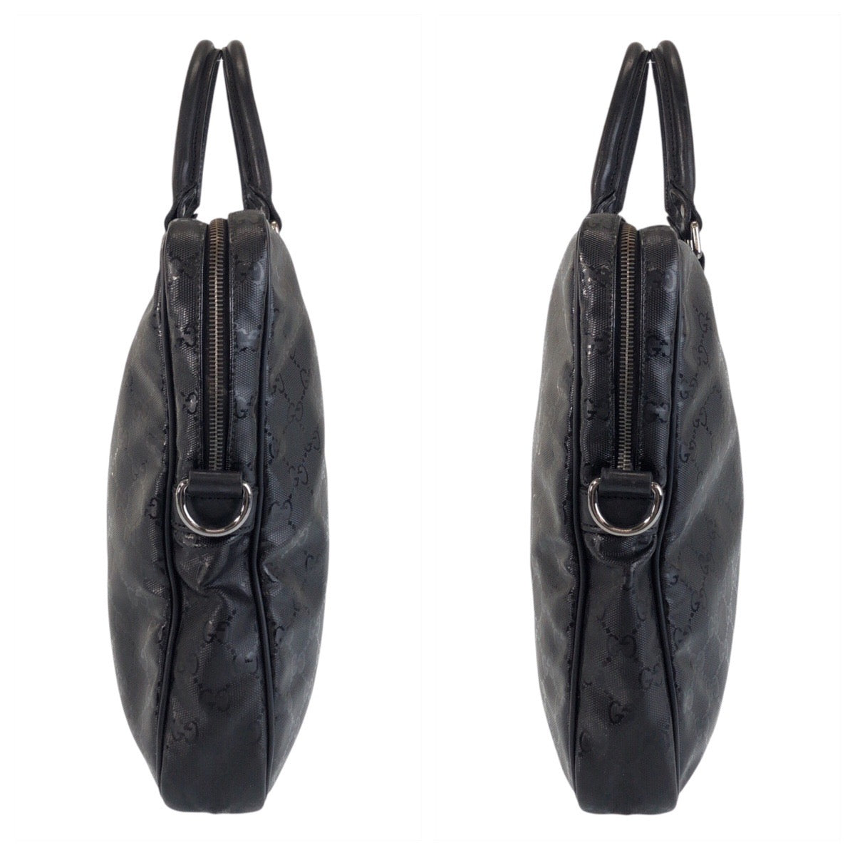 GUCCI Business bag 201480 PVC, Leather Black black Business bag briefcase GG implementation mens Used