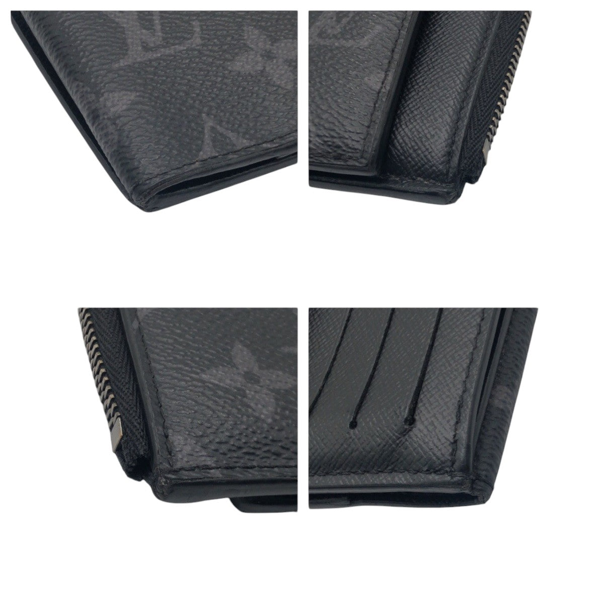 LOUIS VUITTON Bifold Wallet M81568 PVC Black SilverMetal Folding wallet Compact wallet Fragment case Monogram Eclipse hybrid wallet mens Used