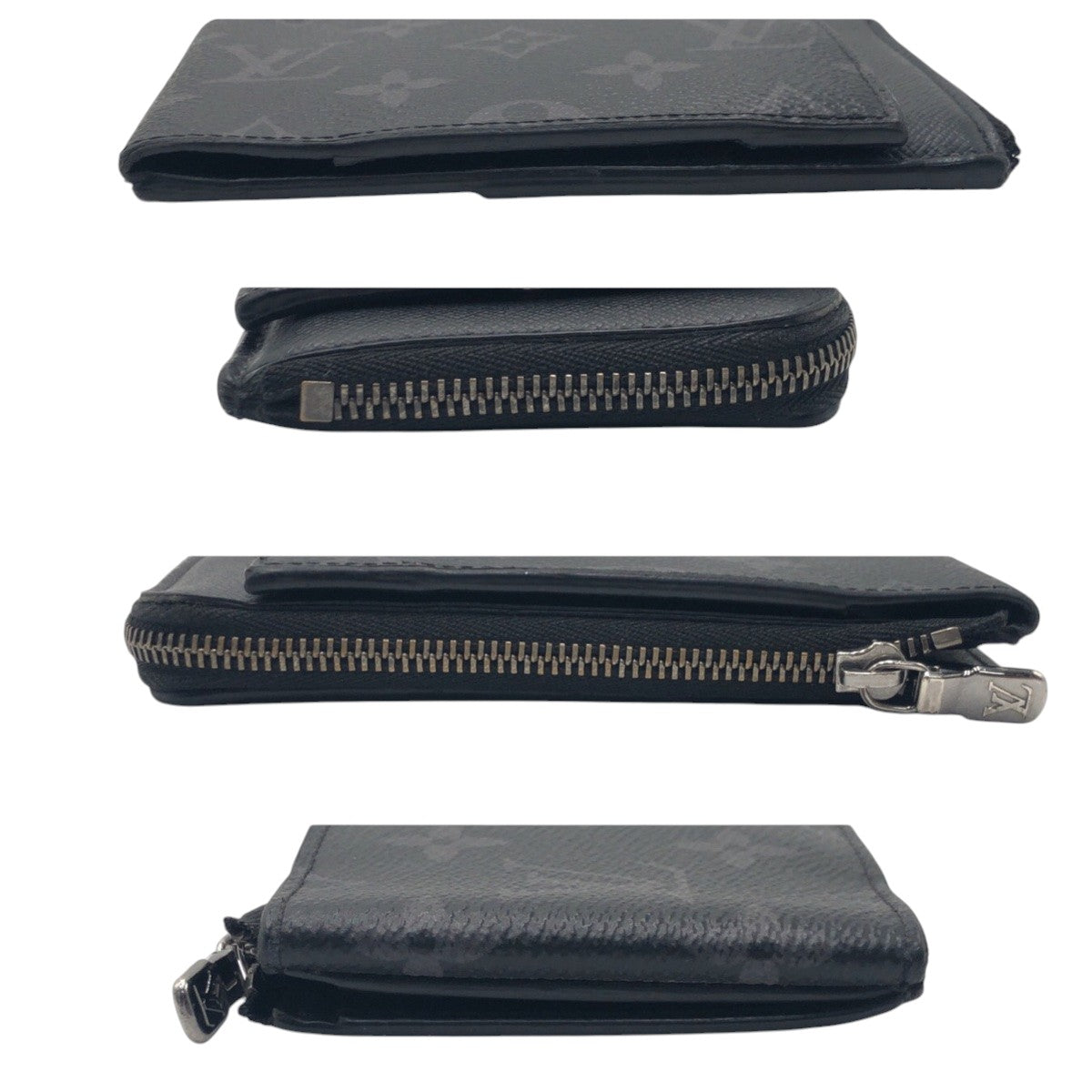 LOUIS VUITTON Bifold Wallet M81568 PVC Black SilverMetal Folding wallet Compact wallet Fragment case Monogram Eclipse hybrid wallet mens Used