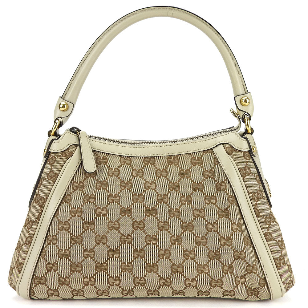 GUCCI Shoulder Bag 282298 GG canvas, leather beige Women Used
