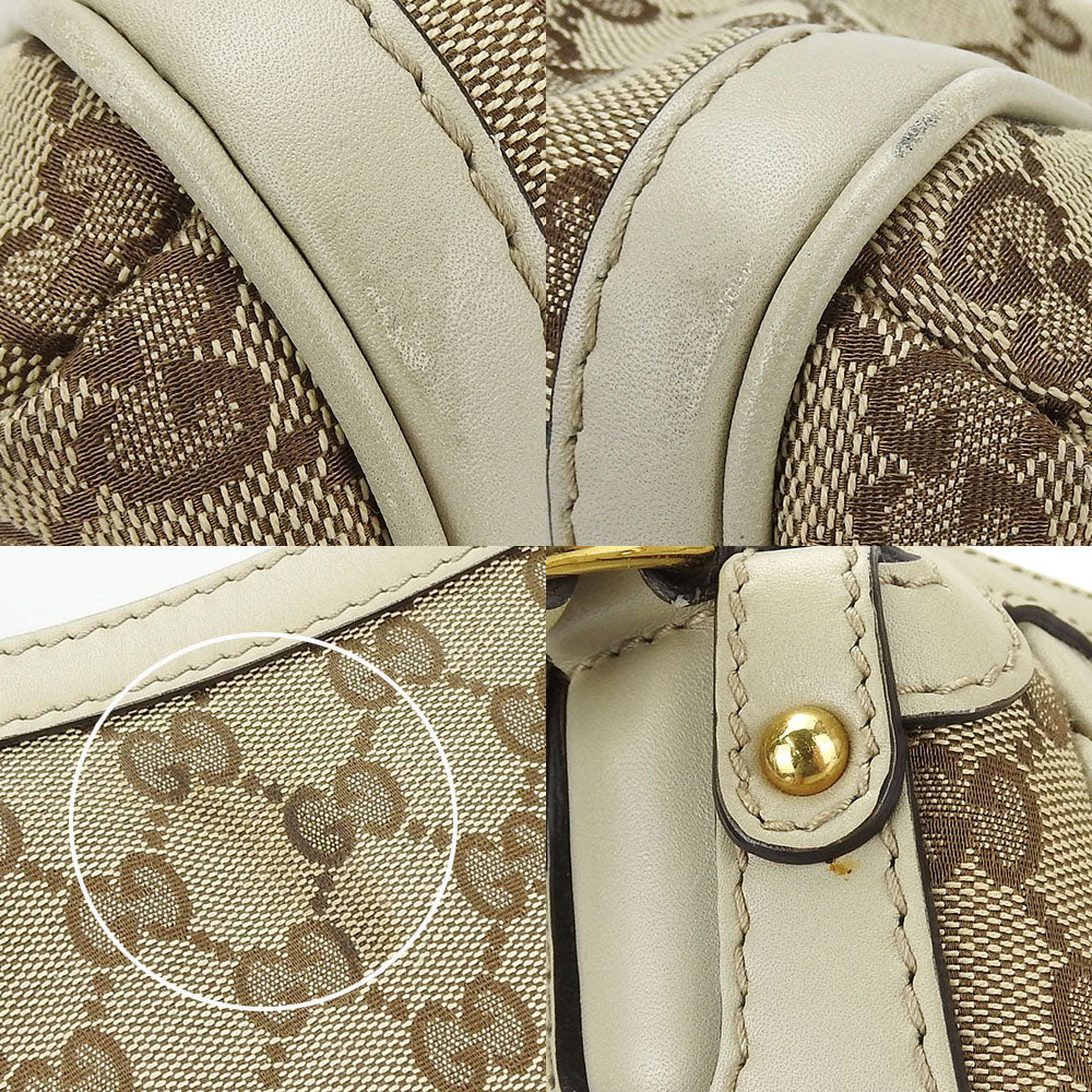 GUCCI Shoulder Bag 282298 GG canvas, leather beige Women Used