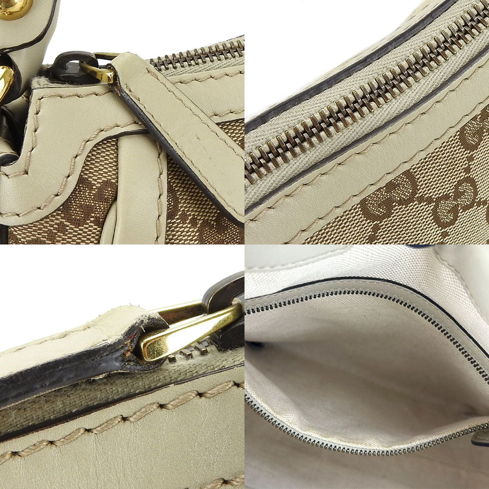 GUCCI Shoulder Bag 282298 GG canvas, leather beige Women Used