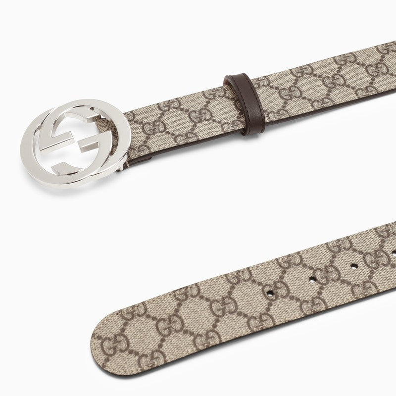 Gucci Gg Supreme Fabric Belt With Gg Buckle Men