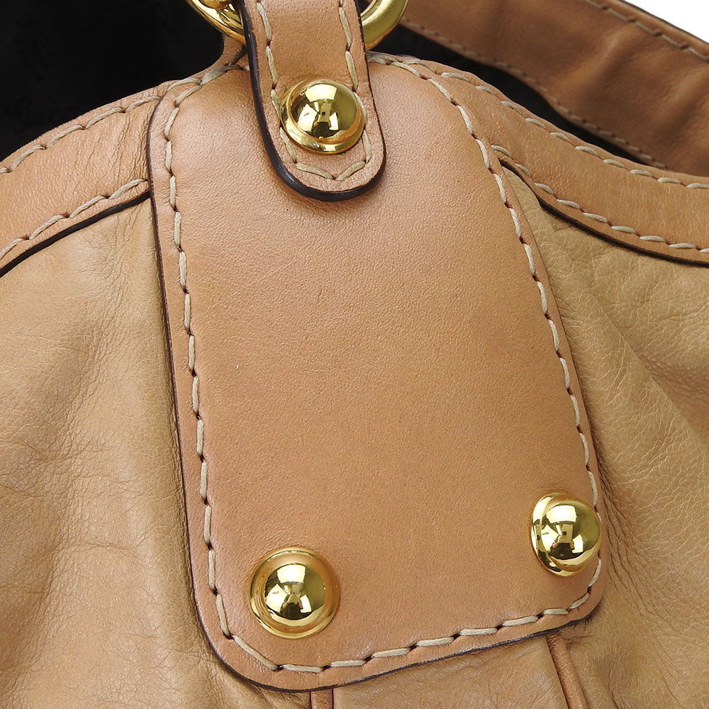 GUCCI Shoulder Bag 203542 leather beige