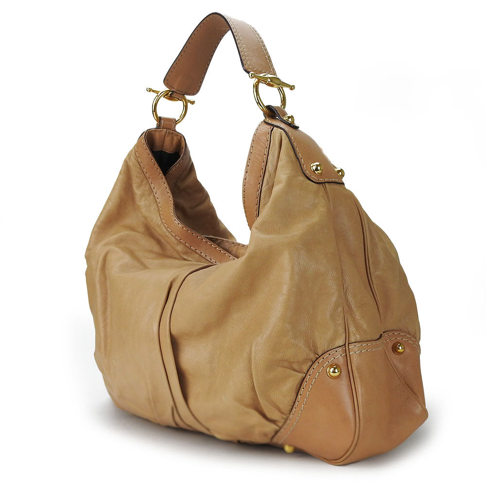 GUCCI Shoulder Bag 203542 leather beige