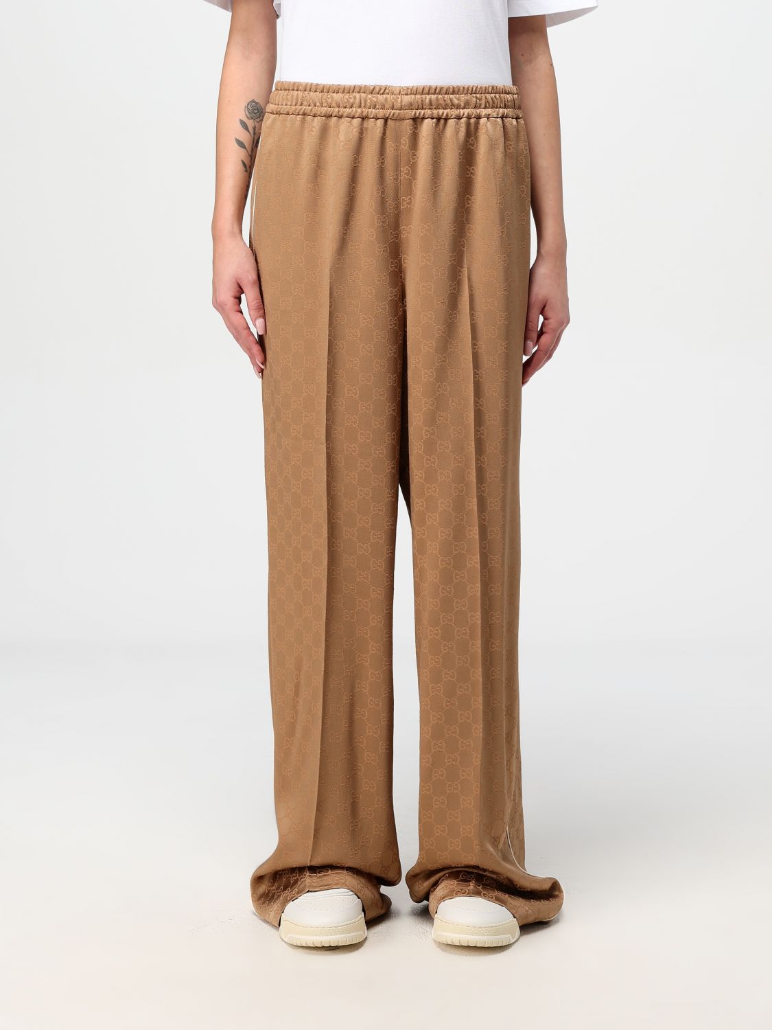 Gucci Pants Woman Beige Woman