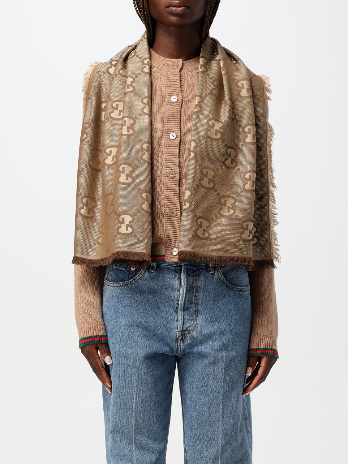 Gucci Scarf Woman Beige Woman