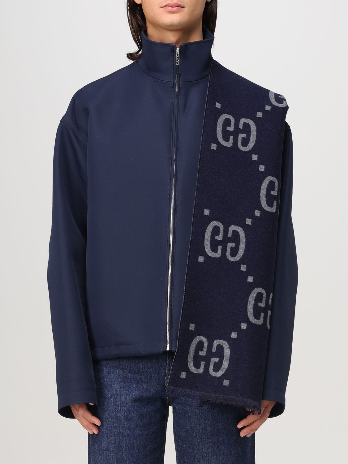 Gucci Scarf Men Grey Men