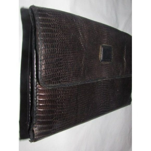 GUCCI Vintage Brown Snakeskin XL Checkbook