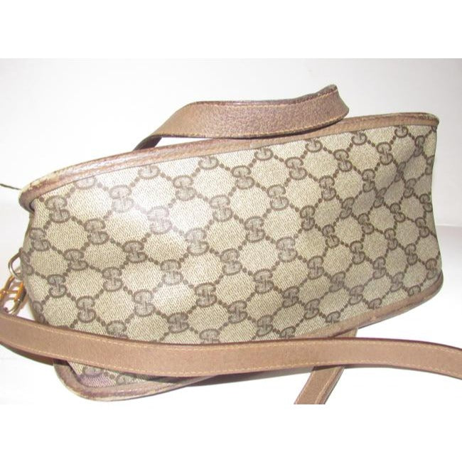 Gucci Vintage Pursesdesigner Purses Brown Large G Logo Print Coated Canvas And Brown Leather With Re