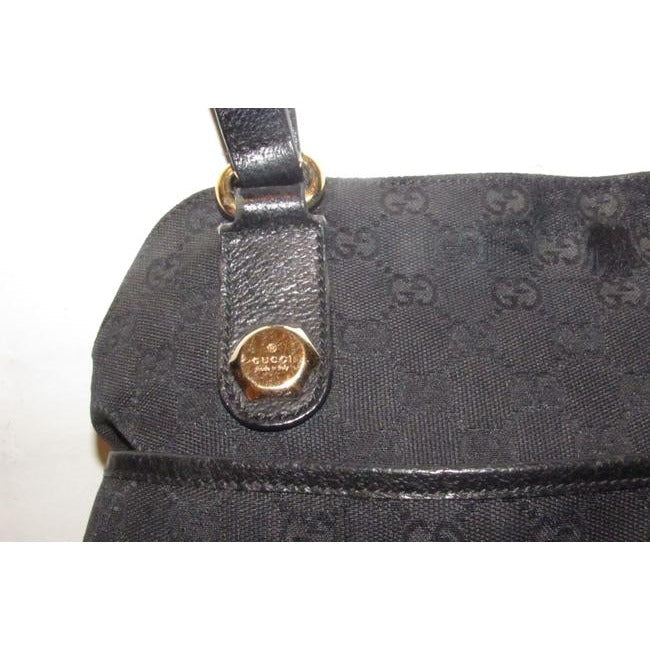 Gucci Vintage Pursesdesigner Purses Black Leather And Gg Leather Satchel