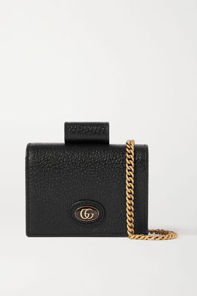 Gucci GG Small Coin Leather Chain Wallet Black