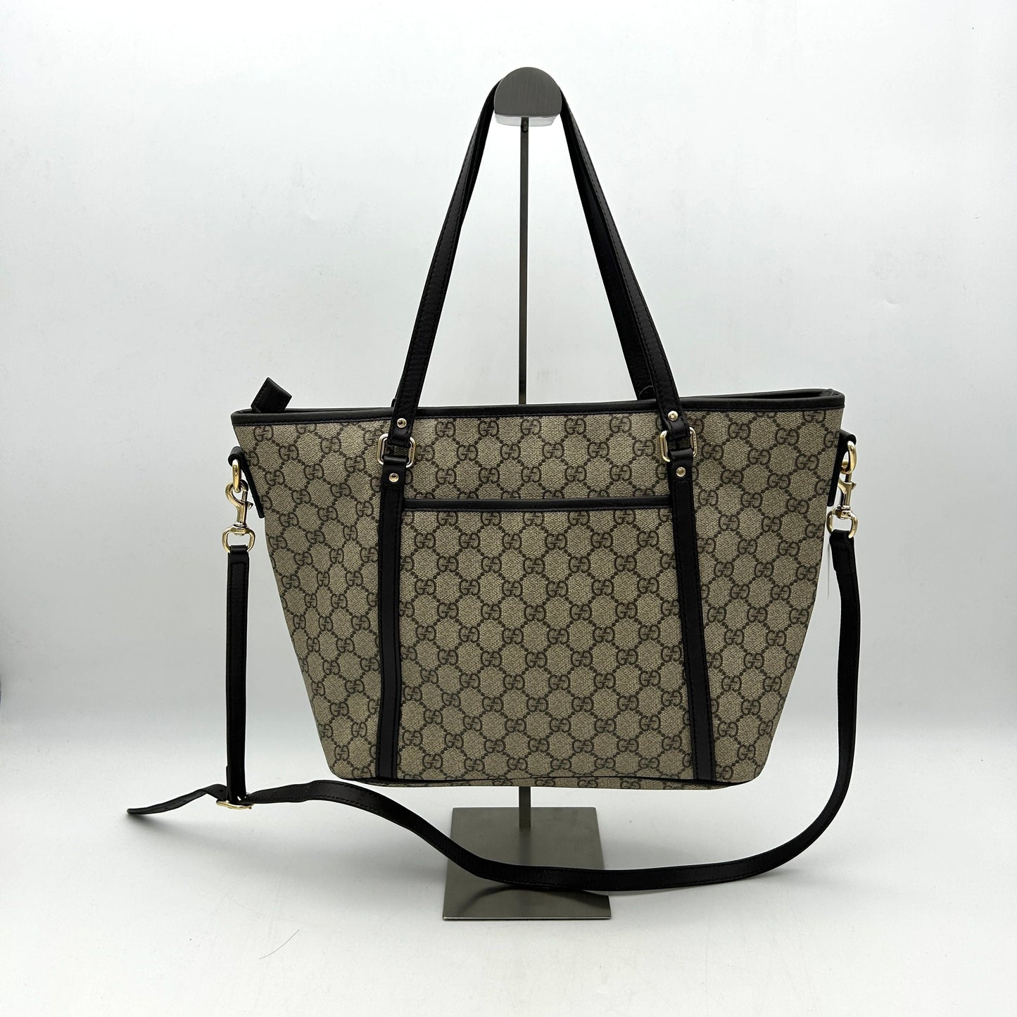 Gucci Beige/Ebony GG Supreme Canvas/Leather Medium Joy Tote Bag AF651