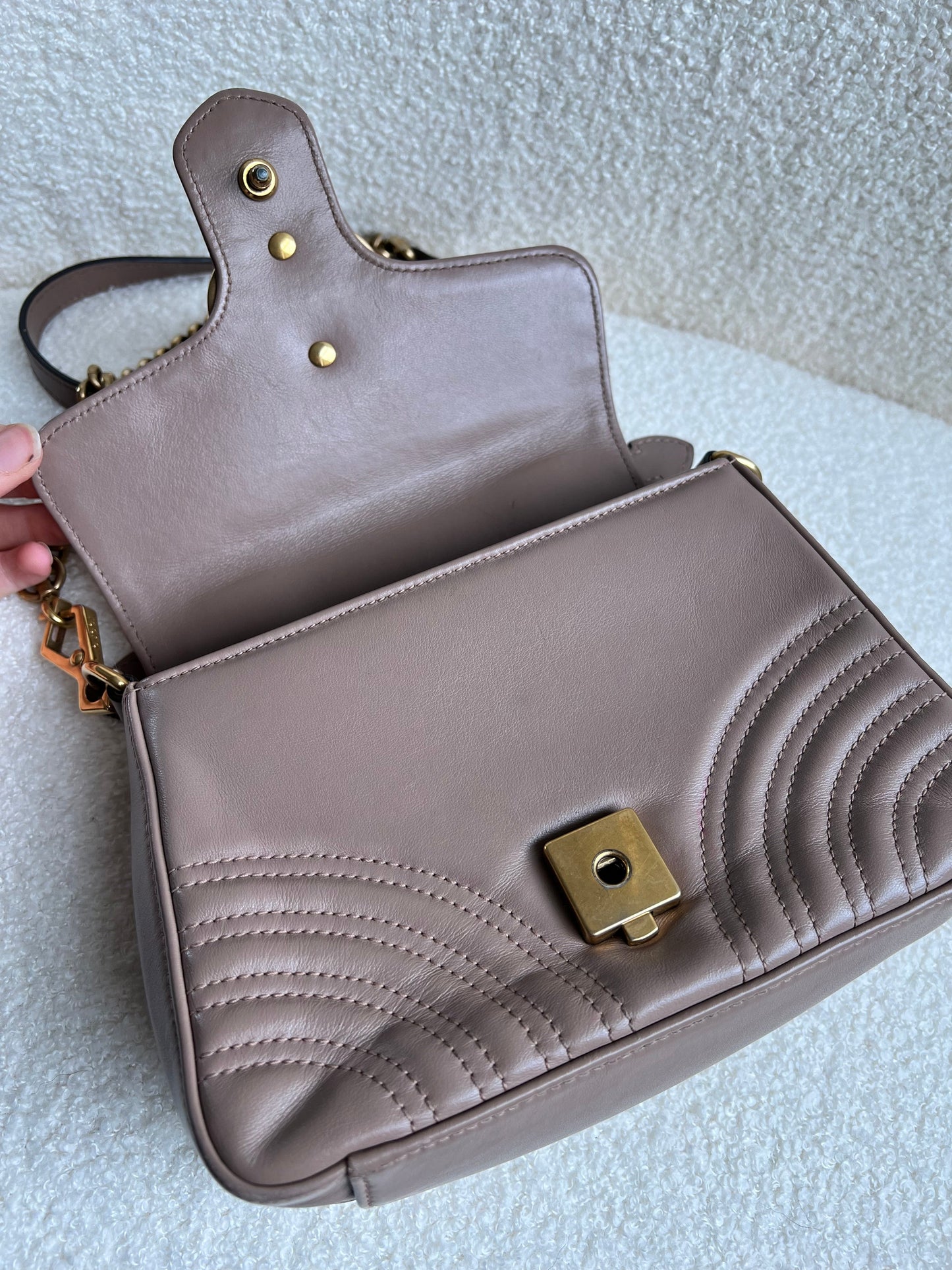 Gucci GG Dusty Pink Marmont Mini Top Handle Bag (RRP £1,890)
