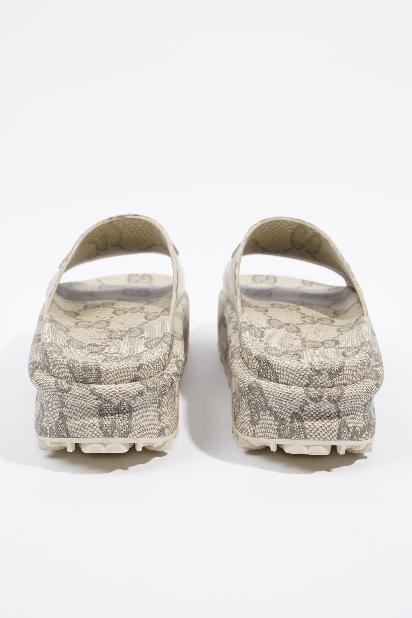 Gucci Slide Sandal With Interlocking GG Beige / Ebony Rubber EU 40 UK 7
