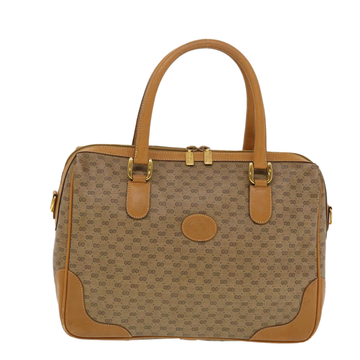 GUCCI Micro GG Canvas Hand Bag PVC Leather Beige 002.104.0033  43224