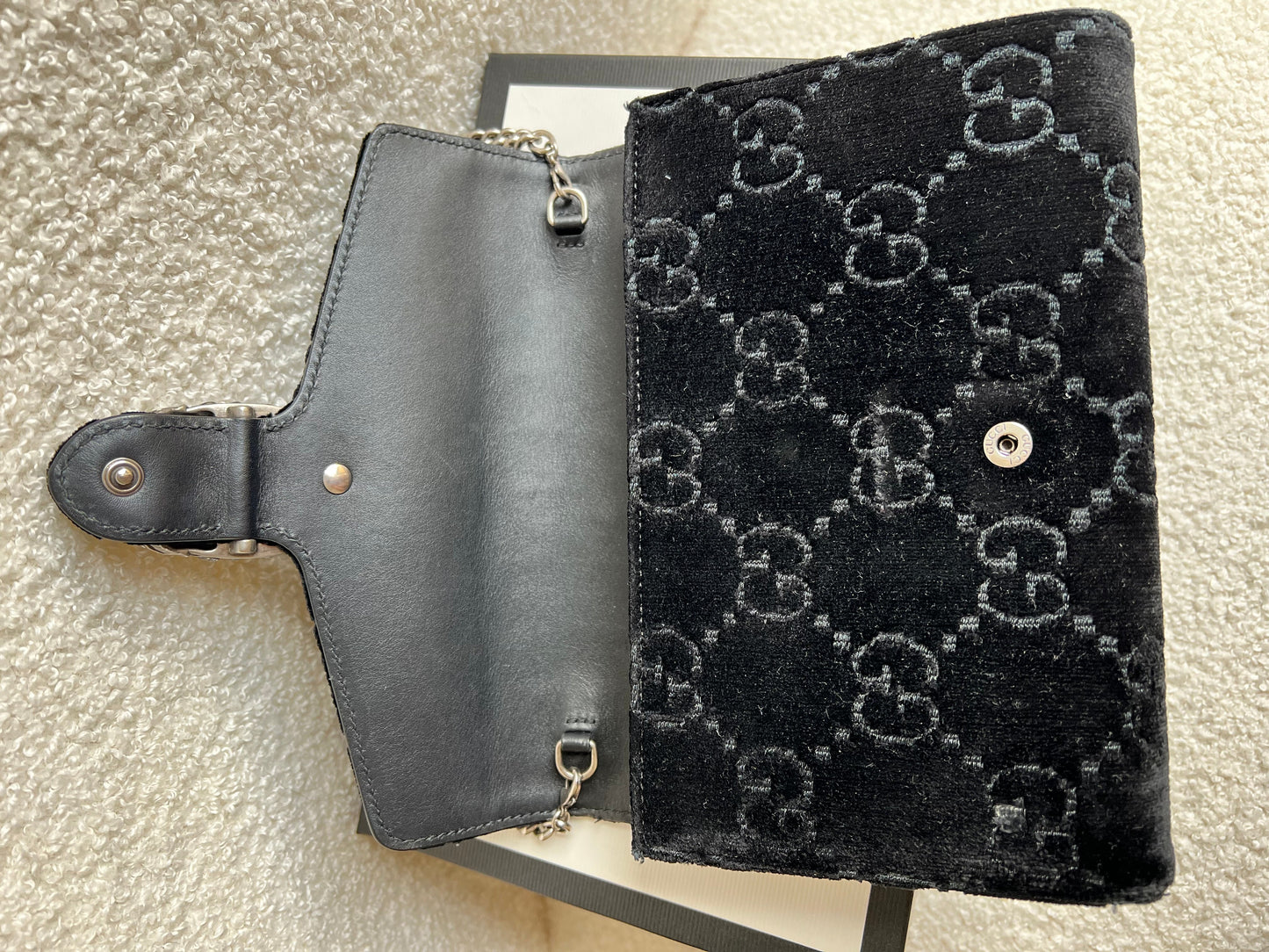 Gucci Black Velvet Dionysus Mini Chain Bag