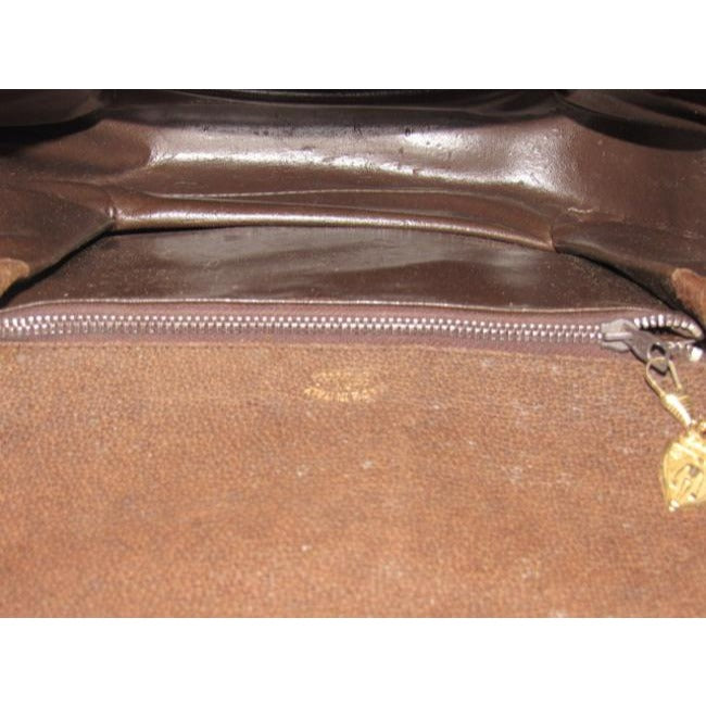 Gucci Vintage Pursesdesigner Purses Brown Large G Logo Print Coated Canvas And Leather Leathercanvas