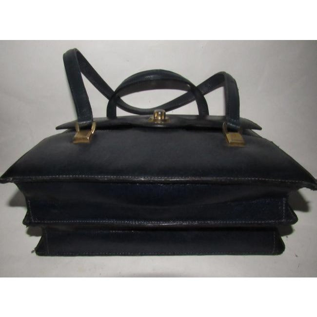 Gucci Vintage Pursesdesigner Purses Navy Blue Leather Satchel